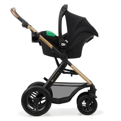 KINDERKRAFT - Carrinho de bebé combinado 3em1 MOOV 2 AIR Pure preto + assento de automóvel MINK PRO