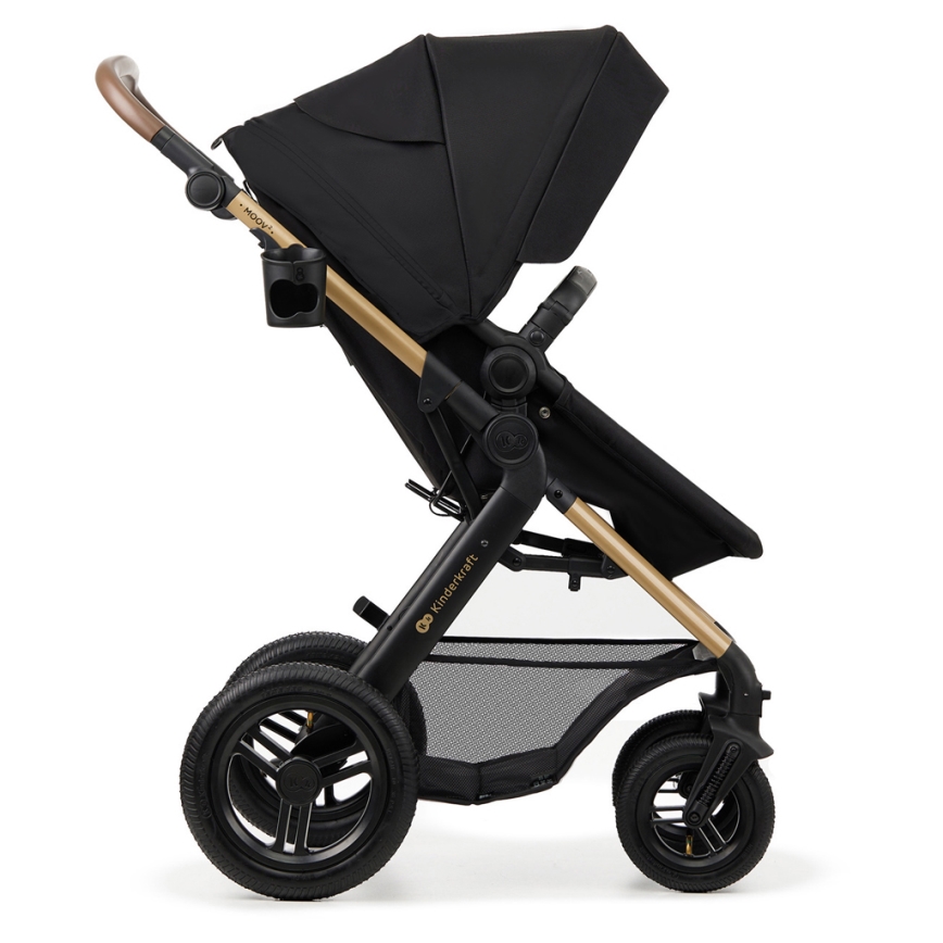 KINDERKRAFT - Carrinho de bebé combinado 3em1 MOOV 2 AIR Pure preto + assento de automóvel MINK PRO
