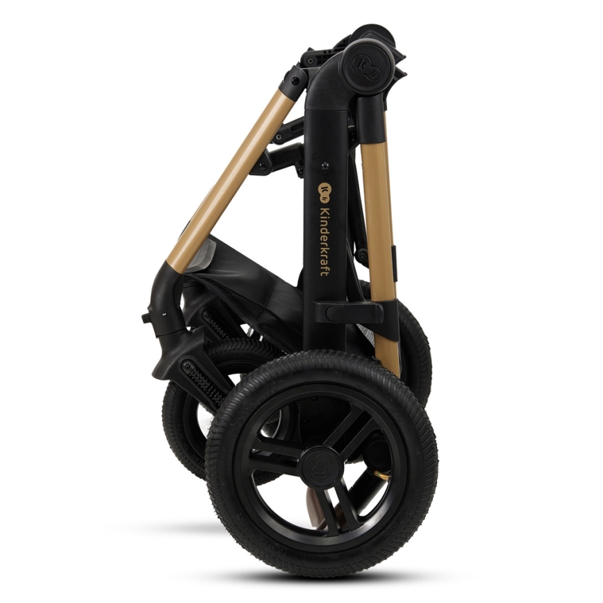 KINDERKRAFT - Carrinho de bebé combinado 3em1 MOOV 2 AIR Pure preto + assento de automóvel MINK PRO