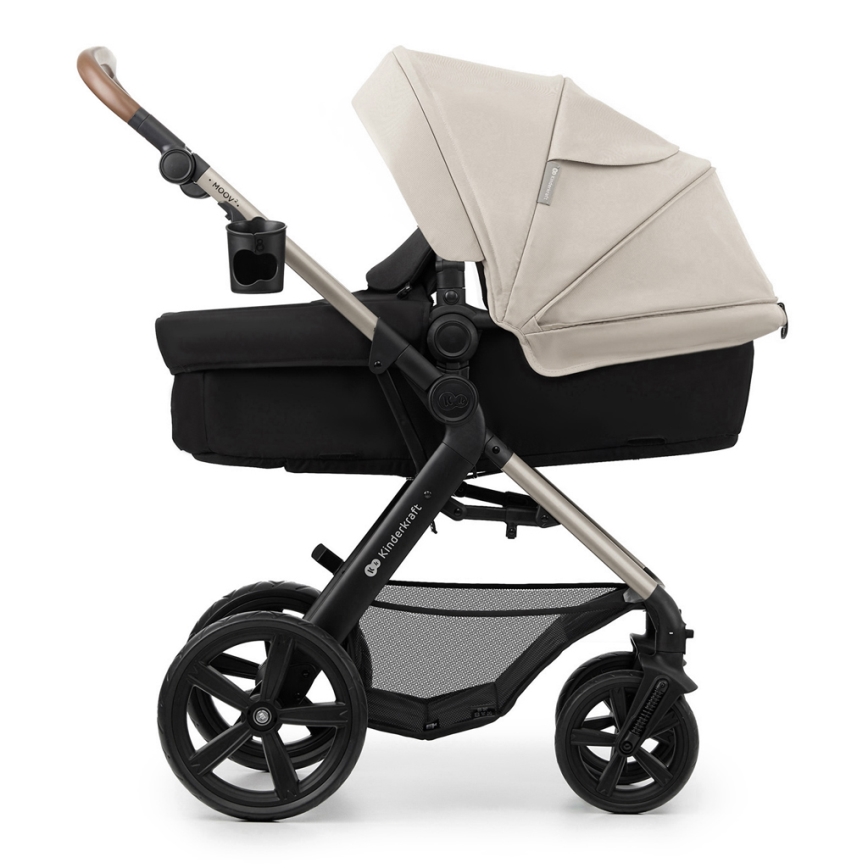 KINDERKRAFT - Carrinho de bebé combinado 3em1 MOOV 2 Moonlight cinzento + assento de automóvel MINK PRO