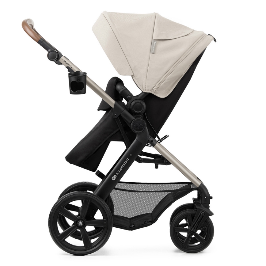 KINDERKRAFT - Carrinho de bebé combinado 3em1 MOOV 2 Moonlight cinzento + assento de automóvel MINK PRO