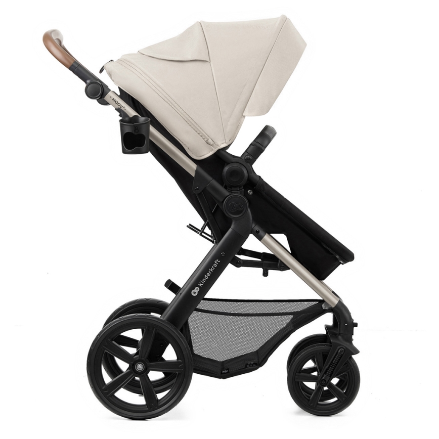KINDERKRAFT - Carrinho de bebé combinado 3em1 MOOV 2 Moonlight cinzento + assento de automóvel MINK PRO