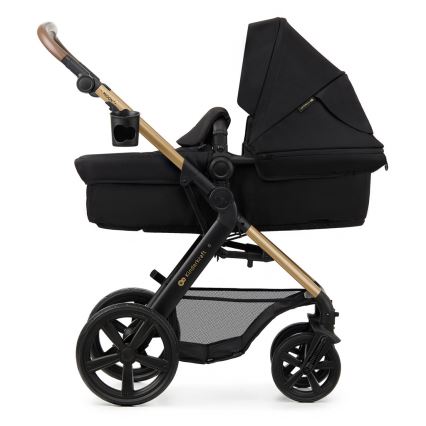 KINDERKRAFT - Carrinho de bebé combinado 3em1 MOOV 2 Pure preto + assento de automóvel MINK PRO