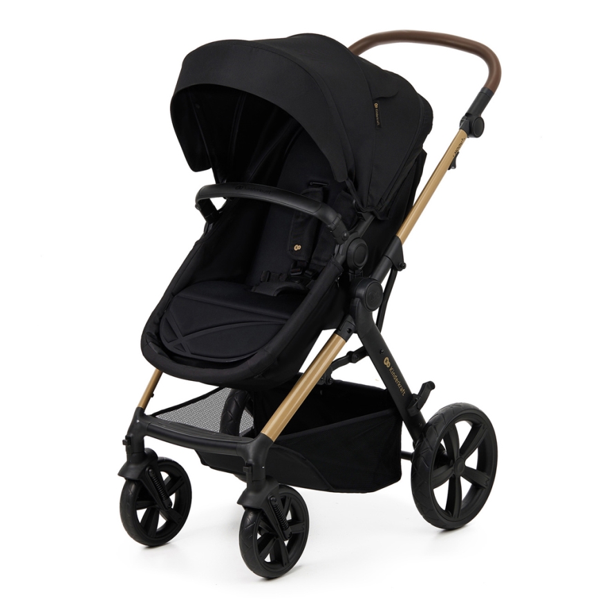 KINDERKRAFT - Carrinho de bebé combinado 3em1 MOOV 2 Pure preto + assento de automóvel MINK PRO