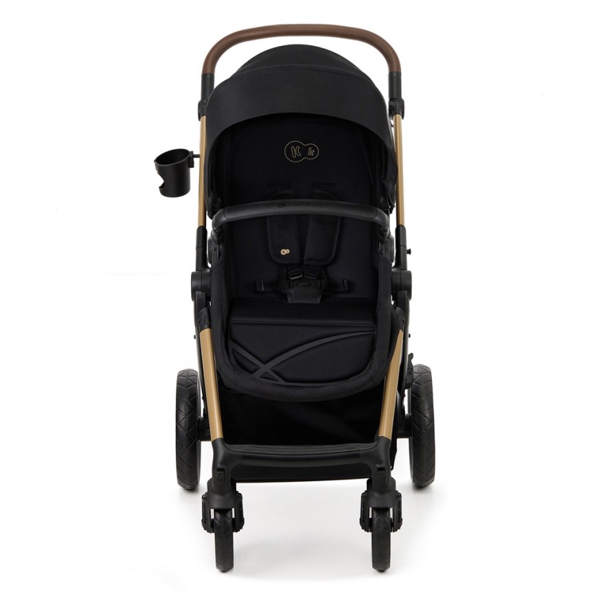KINDERKRAFT - Carrinho de bebé combinado 3em1 MOOV 2 Pure preto + assento de automóvel MINK PRO