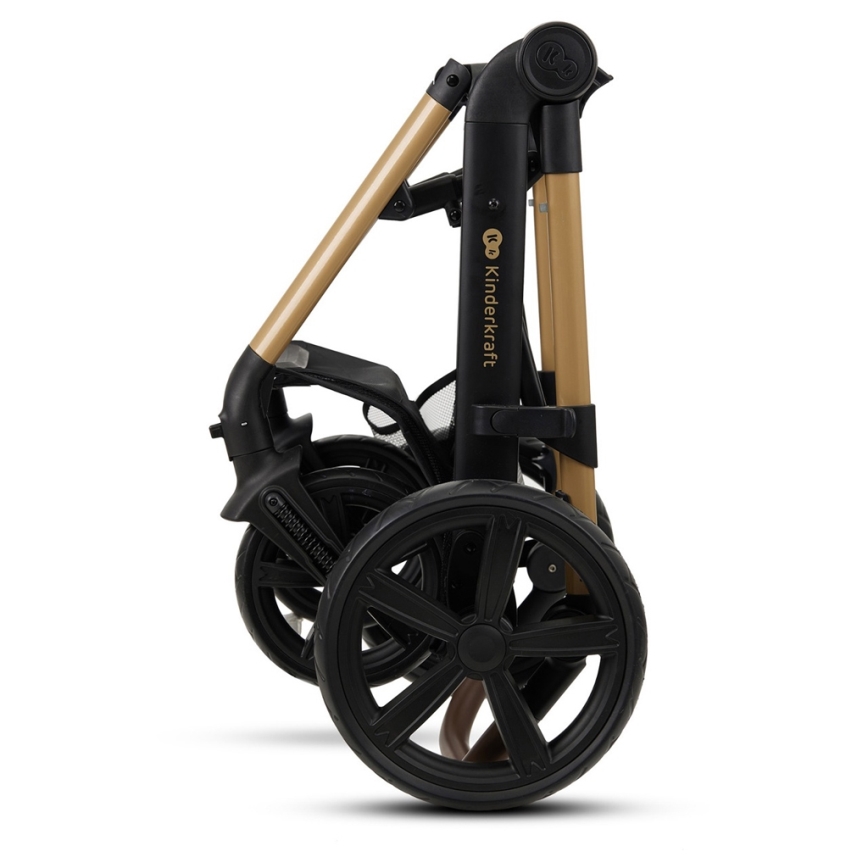 KINDERKRAFT - Carrinho de bebé combinado 3em1 MOOV 2 Pure preto + assento de automóvel MINK PRO