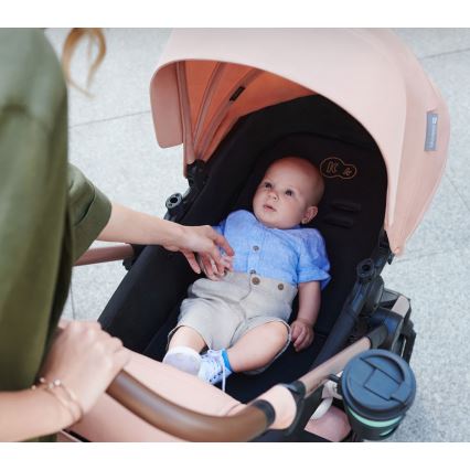 KINDERKRAFT - Carrinho de bebé combinado 3em1 MOOV 2 Sand bege + assento de automóvel MINK PRO