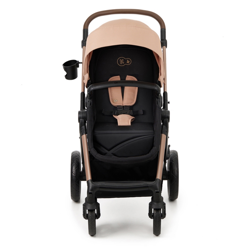 KINDERKRAFT - Carrinho de bebé combinado 3em1 MOOV 2 Sand bege + assento de automóvel MINK PRO