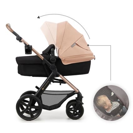 KINDERKRAFT - Carrinho de bebé combinado 3em1 MOOV 2 Sand bege + assento de automóvel MINK PRO