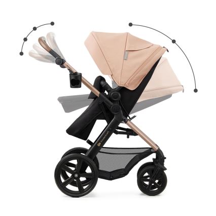 KINDERKRAFT - Carrinho de bebé combinado 3em1 MOOV 2 Sand bege + assento de automóvel MINK PRO