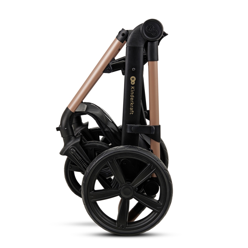 KINDERKRAFT - Carrinho de bebé combinado 3em1 MOOV 2 Sand bege + assento de automóvel MINK PRO