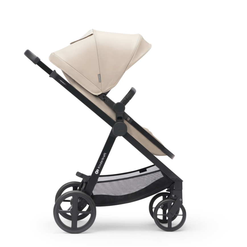 KINDERKRAFT - Carrinho de bebé combinado 3em1 NEWLY Sand bege + assento de automóvel MINK PRO