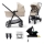 KINDERKRAFT - Carrinho de bebé combinado 4em1 NEWLY Clássico bege + assento de automóvel MINK PRO com base ISOFIX