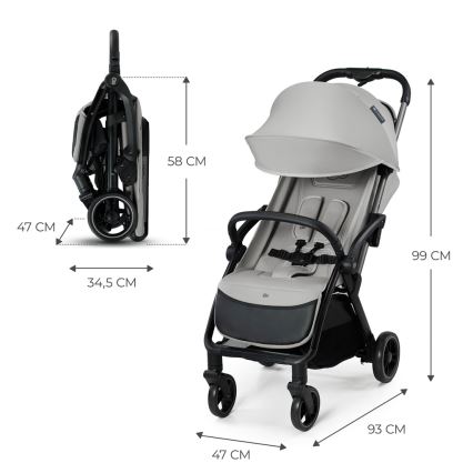 KINDERKRAFT - Carrinho de passeio esportivo APINO cinza