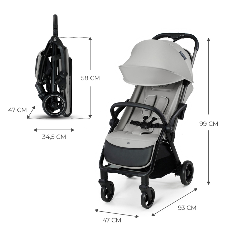 KINDERKRAFT - Carrinho de passeio APINO cinzento