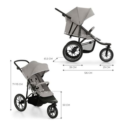KINDERKRAFT - Carrinho de passeio HELSI2 cinzento