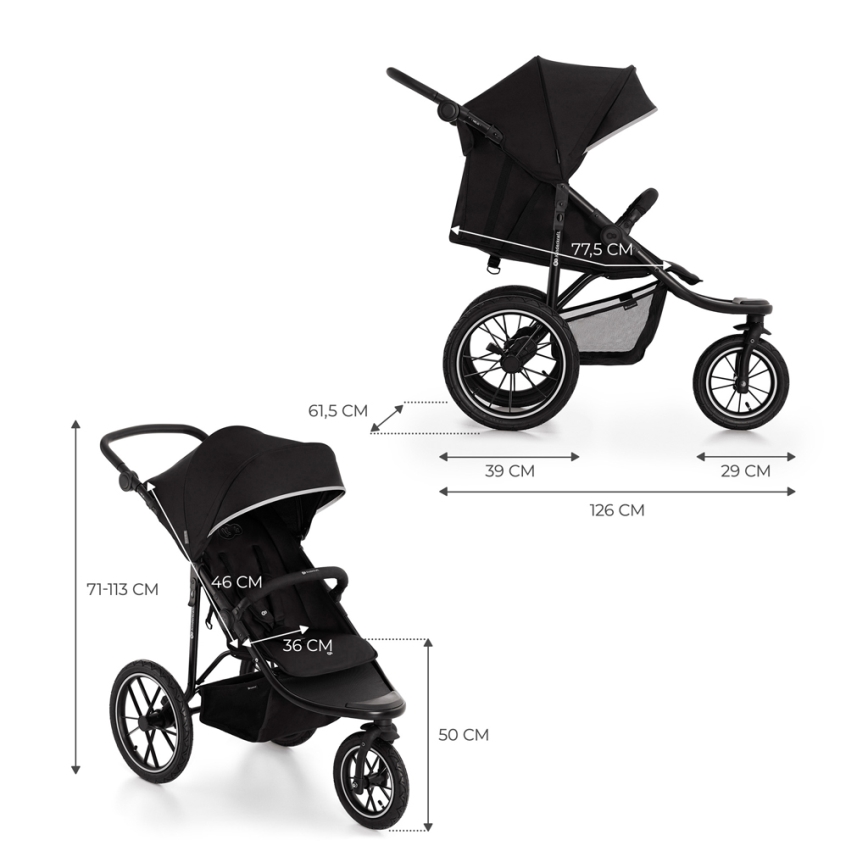 KINDERKRAFT - Carrinho de passeio HELSI2 preto