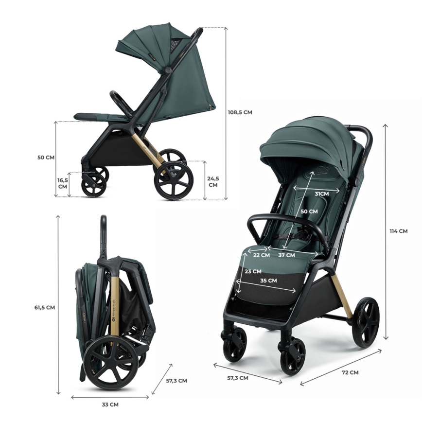 KINDERKRAFT - Carrinho de passeio LOOM verde