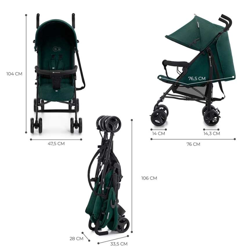 KINDERKRAFT - Carrinho de passeio TIK Green floresta