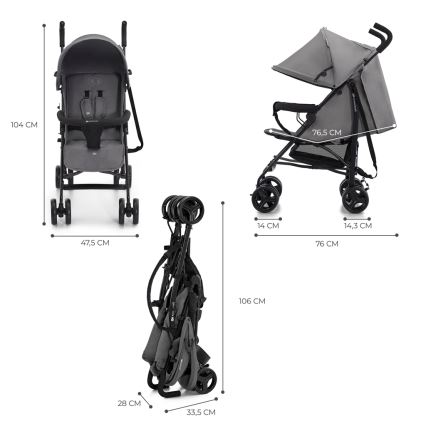 KINDERKRAFT - Carrinho de passeio TIK Stone cinzento