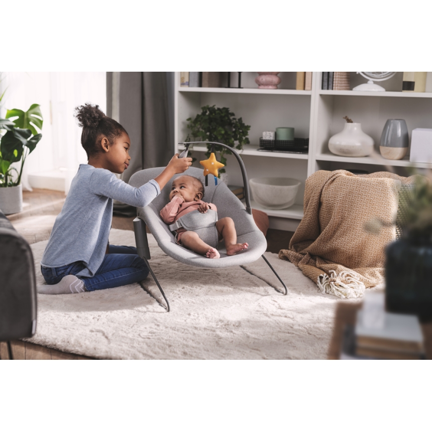 KINDERKRAFT - Espreguiçadeira de bebé CALMEE cinzento