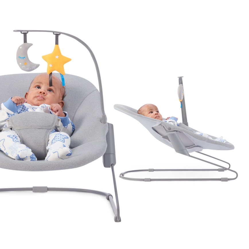 KINDERKRAFT - Espreguiçadeira de bebé CALMEE cinzento