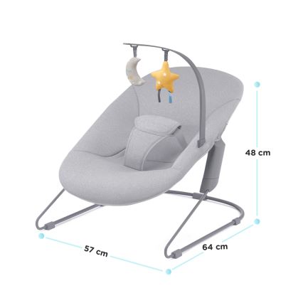 KINDERKRAFT - Espreguiçadeira de bebé CALMEE cinzento