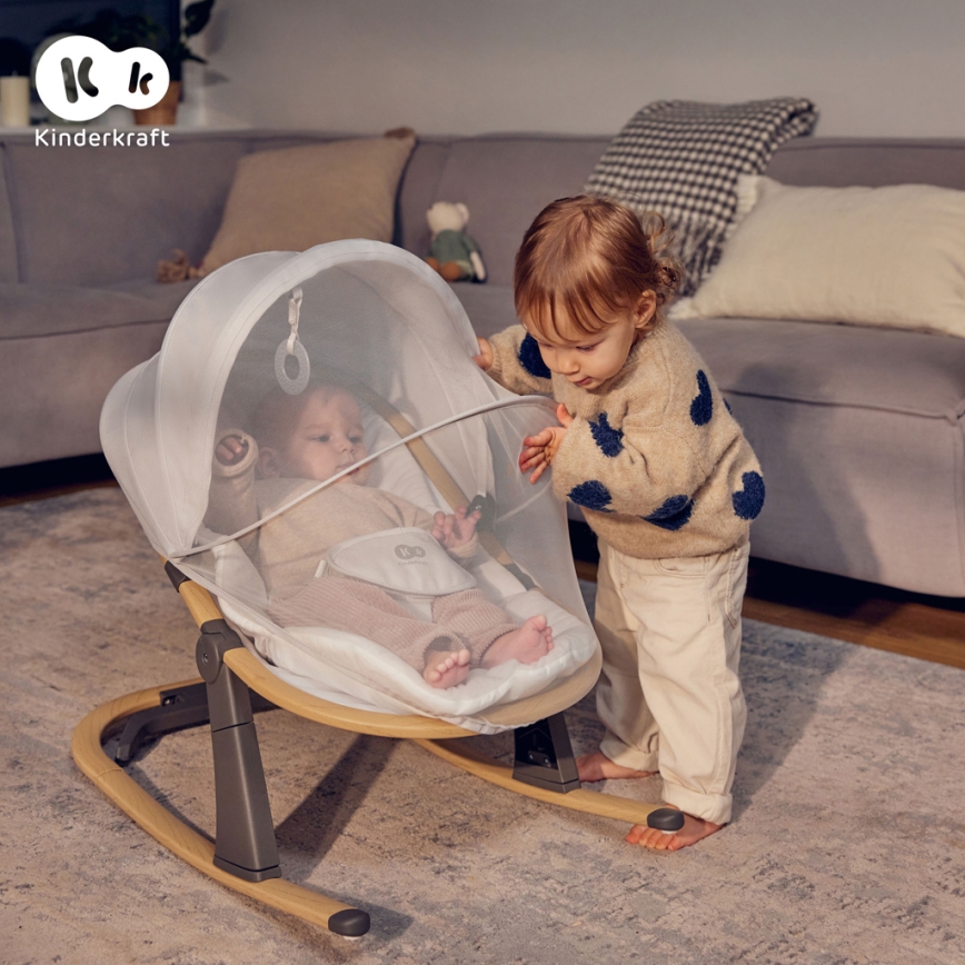 KINDERKRAFT - Espreguiçadeira infantil ELSU cinzenta