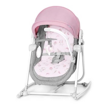 KINDERKRAFT - Espreguiçadeira para bebé 5 em 1 NOLA rosa/cinzenta