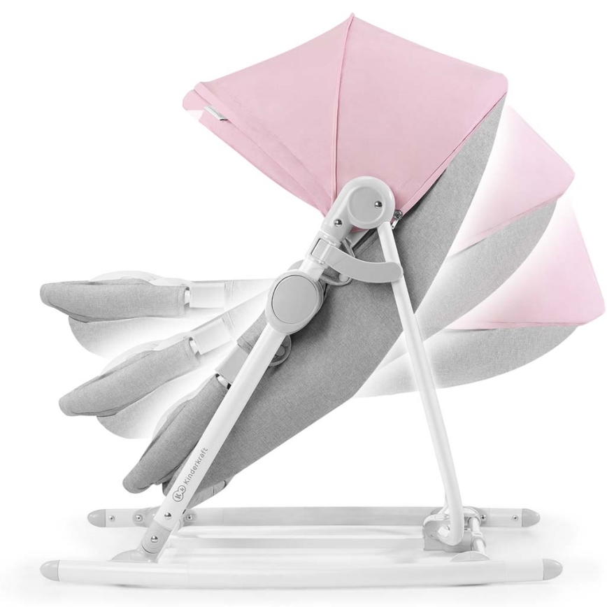 KINDERKRAFT - Espreguiçadeira para bebé 5 em 1 NOLA rosa/cinzenta