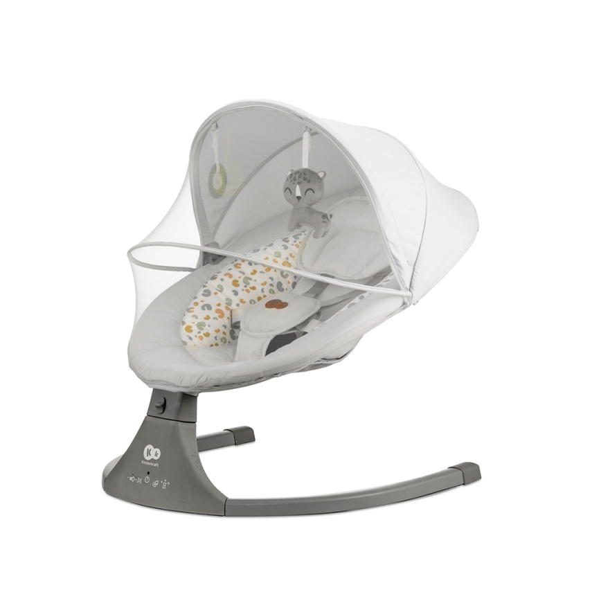 KINDERKRAFT - Espreguiçadeira para bebé com melodia 2em1 LUMI cinzento claro