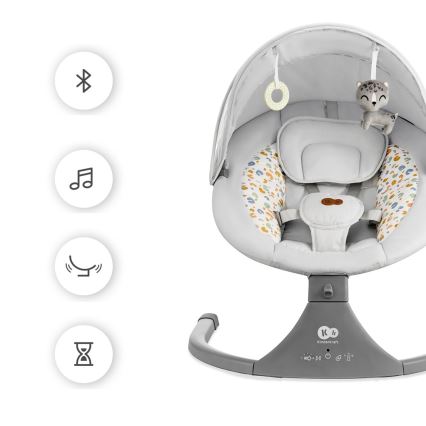 KINDERKRAFT - Espreguiçadeira para bebé com melodia 2em1 LUMI cinzento claro