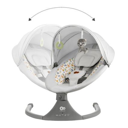 KINDERKRAFT - Espreguiçadeira para bebé com melodia 2em1 LUMI cinzento claro