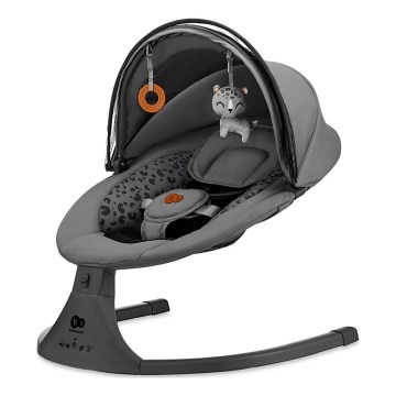 KINDERKRAFT - Espreguiçadeira para bebé com melodia 2em1 LUMI cinzento escuro