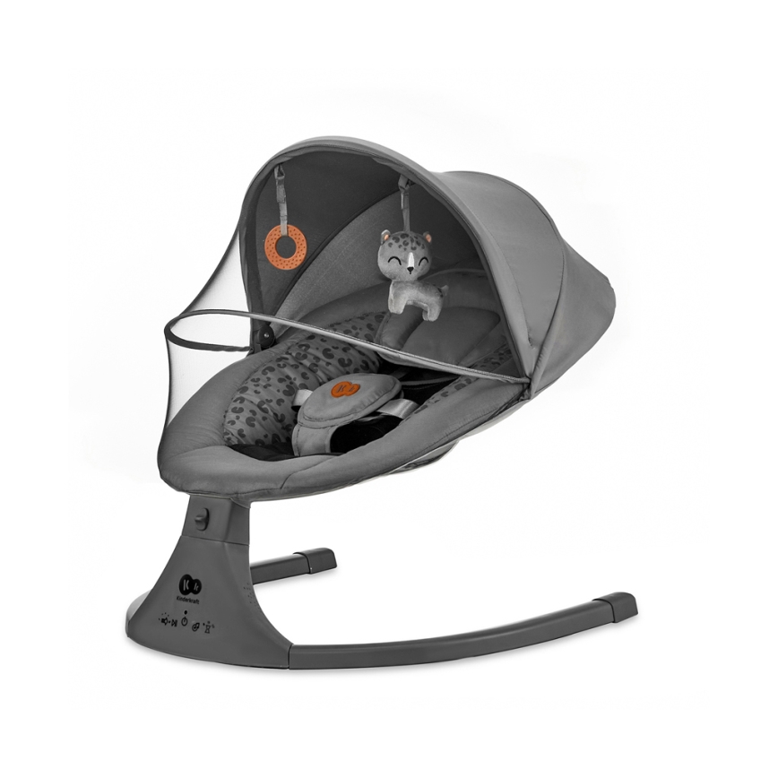 KINDERKRAFT - Espreguiçadeira para bebé com melodia 2em1 LUMI cinzento escuro