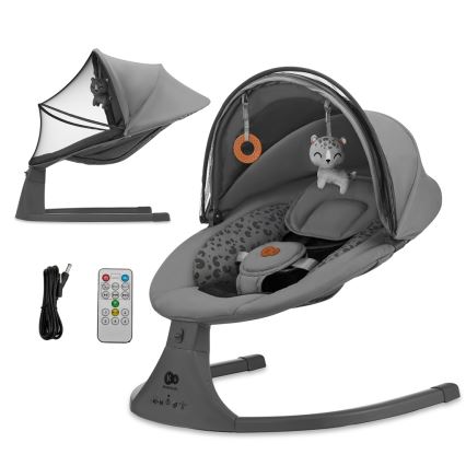 KINDERKRAFT - Espreguiçadeira para bebé com melodia 2em1 LUMI cinzento escuro