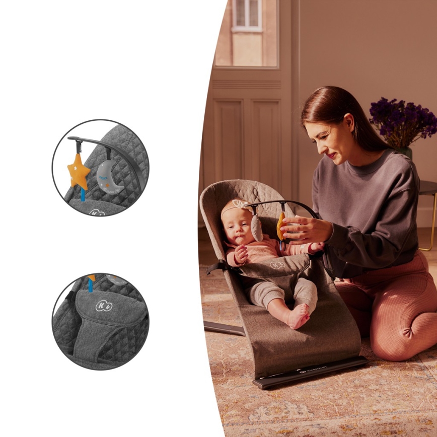 KINDERKRAFT - Espreguiçadeira para bebé MIMI cinzento