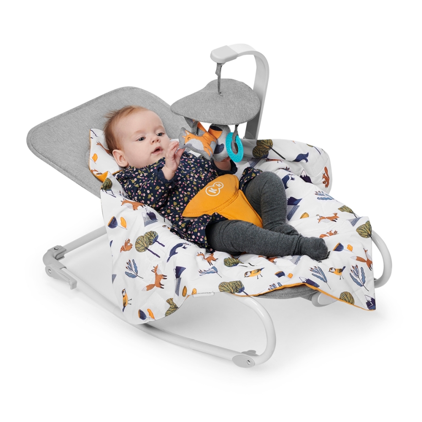 KINDERKRAFT - Espreguiçadeira vibratória para bebé com melodia FELIO 2 amarelo