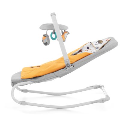 KINDERKRAFT - Espreguiçadeira vibratória para bebé com melodia FELIO 2 amarelo