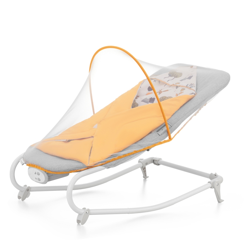 KINDERKRAFT - Espreguiçadeira vibratória para bebé com melodia FELIO 2 amarelo