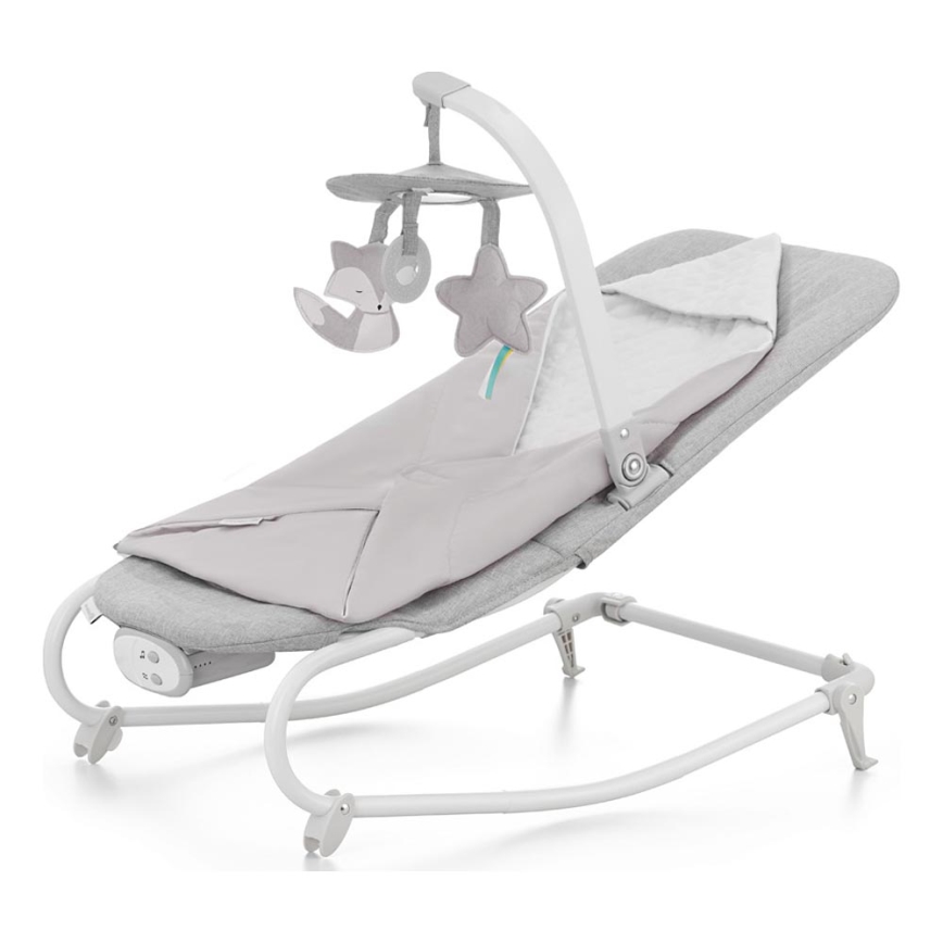 KINDERKRAFT - Espreguiçadeira vibratória para bebé com melodia FELIO 2 cinzento