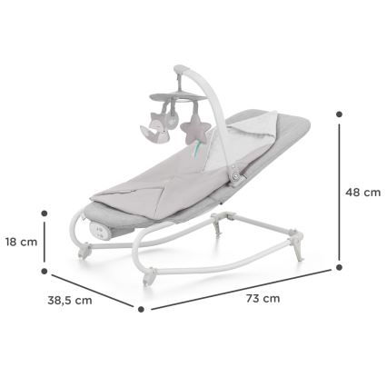 KINDERKRAFT - Espreguiçadeira vibratória para bebé com melodia FELIO 2 cinzento
