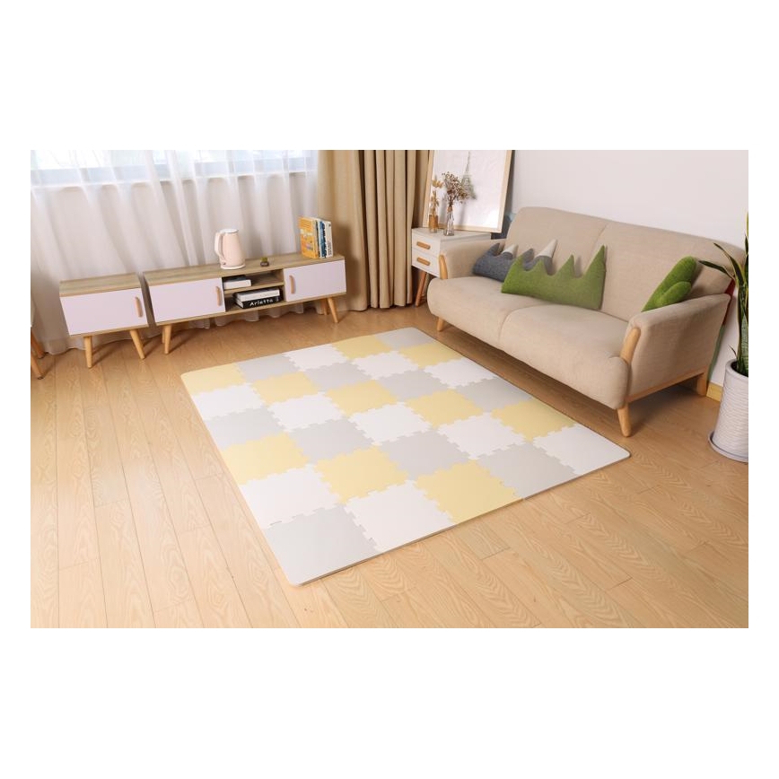 KINDERKRAFT - Puzzle de espuma LUNO 30pcs cinza/amarelo
