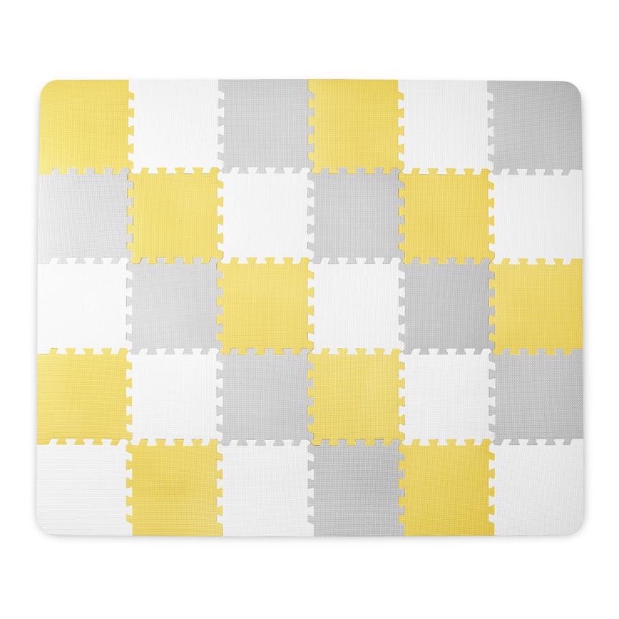 KINDERKRAFT - Puzzle de espuma LUNO 30pcs cinza/amarelo