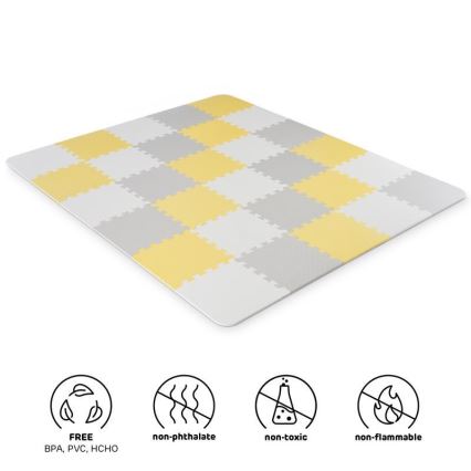 KINDERKRAFT - Puzzle de espuma LUNO 30pcs cinza/amarelo