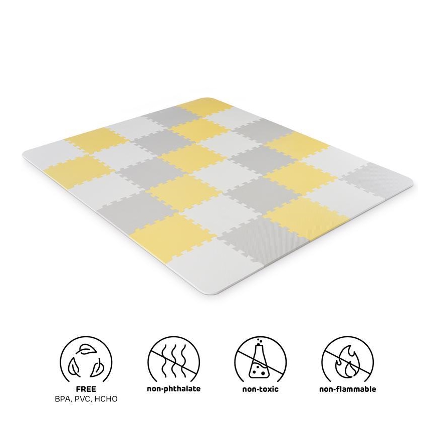 KINDERKRAFT - Puzzle de espuma LUNO 30pcs cinza/amarelo