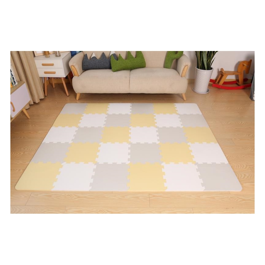 KINDERKRAFT - Puzzle de espuma LUNO 30pcs cinza/amarelo