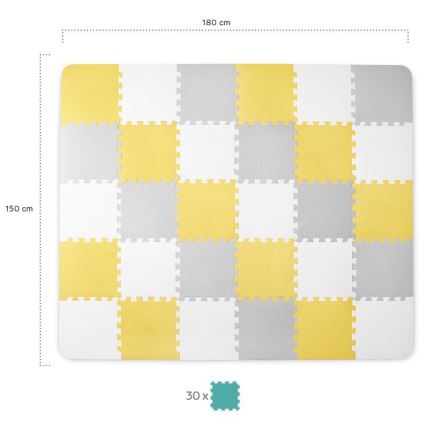 KINDERKRAFT - Puzzle de espuma LUNO 30pcs cinza/amarelo