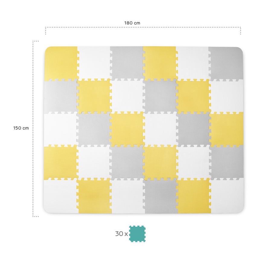 KINDERKRAFT - Puzzle de espuma LUNO 30pcs cinza/amarelo