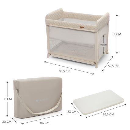 KINDERKRAFT SELECT - Berço de viagem MOON DREAM bege